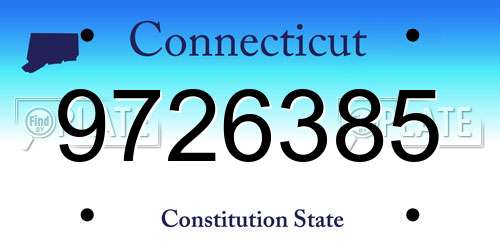9726385 Connecticut License Plate