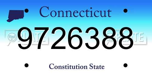 9726388 Connecticut License Plate