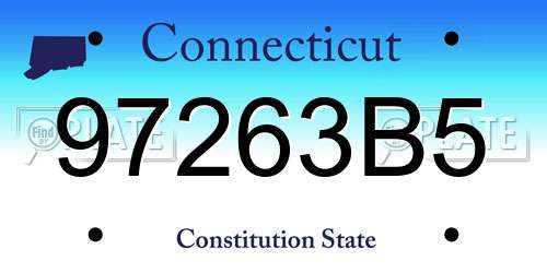 97263B5 Connecticut License Plate