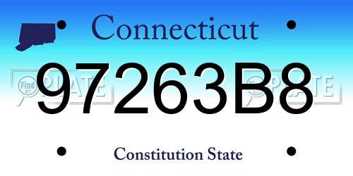 97263B8 Connecticut License Plate