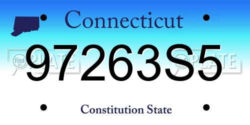 97263S5 Connecticut License Plate