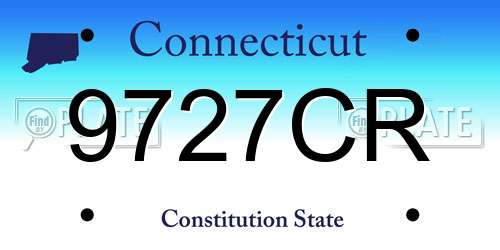9727CR Connecticut License Plate