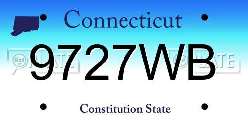 9727WB Connecticut License Plate