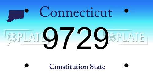 9729 Connecticut License Plate