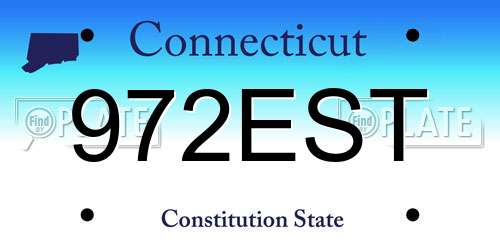 972EST Connecticut License Plate