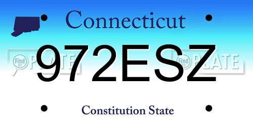 972ESZ Connecticut License Plate