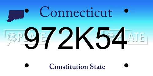 972K54 Connecticut License Plate