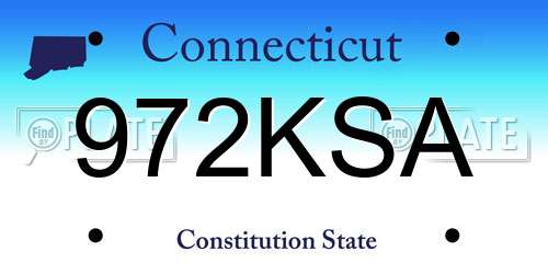 972KSA Connecticut License Plate