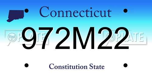 972M22 Connecticut License Plate