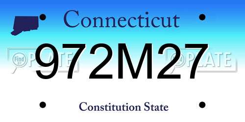 972M27 Connecticut License Plate