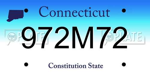 972M72 Connecticut License Plate