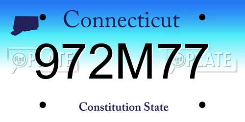 972M77 Connecticut License Plate