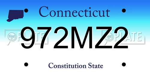 972MZ2 Connecticut License Plate