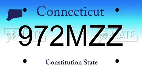 972MZZ Connecticut License Plate