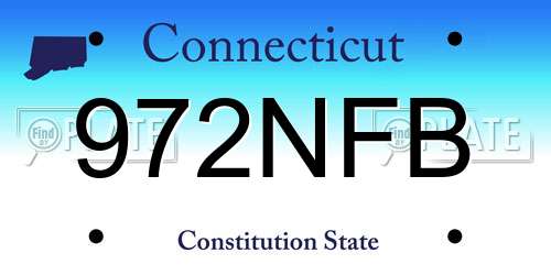 972NFB Connecticut License Plate