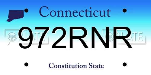 972RNR Connecticut License Plate