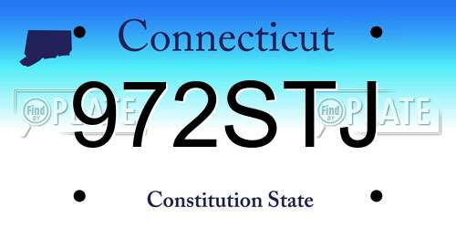 972STJ Connecticut License Plate