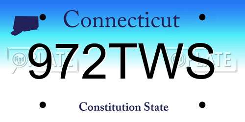 972TWS Connecticut License Plate