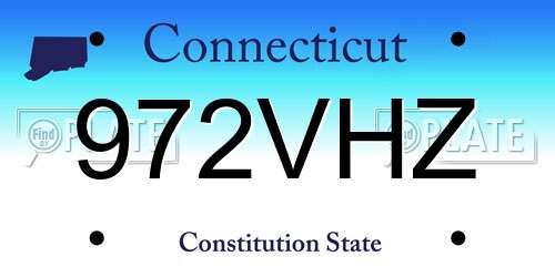 972VHZ Connecticut License Plate