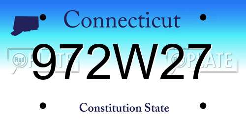 972W27 Connecticut License Plate