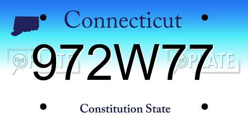 972W77 Connecticut License Plate