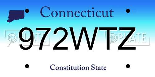 972WTZ Connecticut License Plate