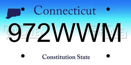 972WWM Connecticut License Plate