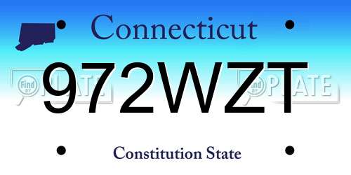 972WZT Connecticut License Plate