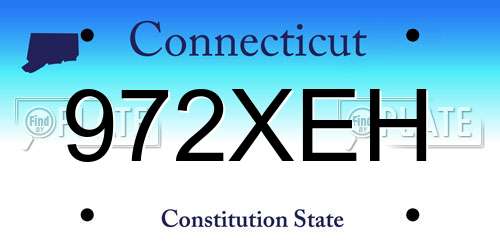 972XEH Connecticut License Plate