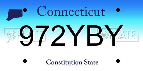 972YBY Connecticut License Plate