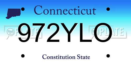 972YLO Connecticut License Plate