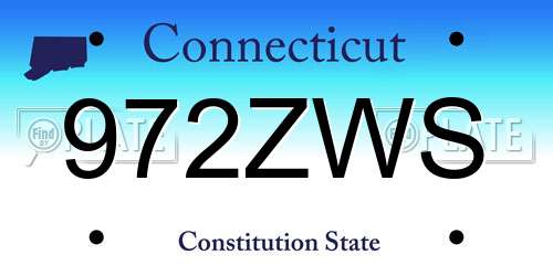972ZWS Connecticut License Plate