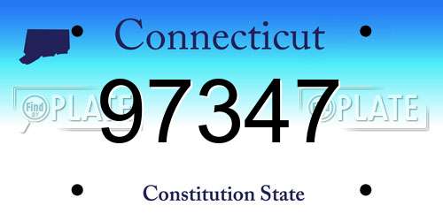 97347 Connecticut License Plate
