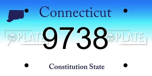 9738 Connecticut License Plate