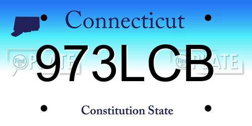 973LCB Connecticut License Plate