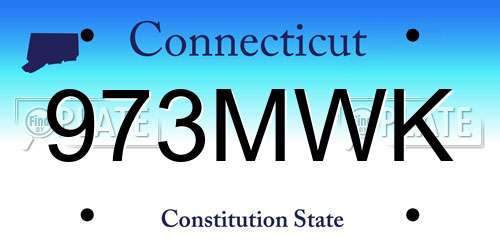 973MWK Connecticut License Plate