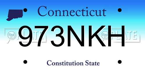 973NKH Connecticut License Plate