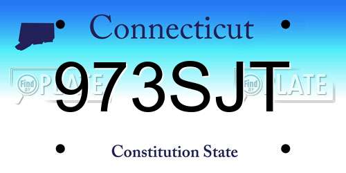 973SJT Connecticut License Plate