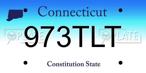 973TLT Connecticut License Plate