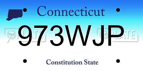 973WJP Connecticut License Plate