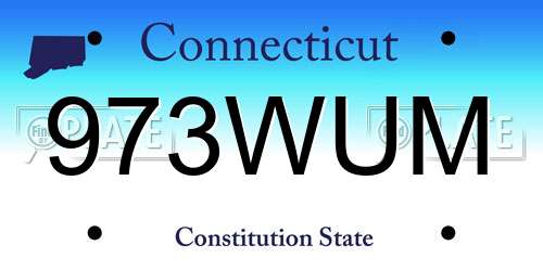 973WUM Connecticut License Plate