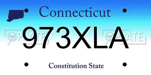 973XLA Connecticut License Plate