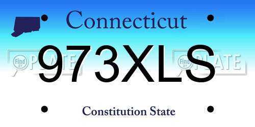 973XLS Connecticut License Plate