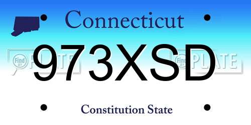 973XSD Connecticut License Plate