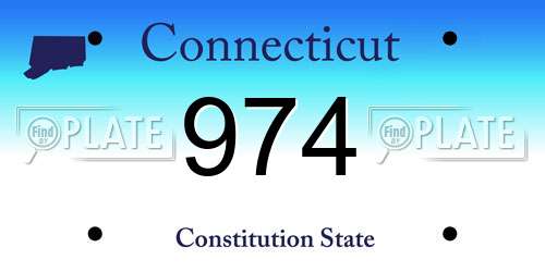 974 Connecticut License Plate