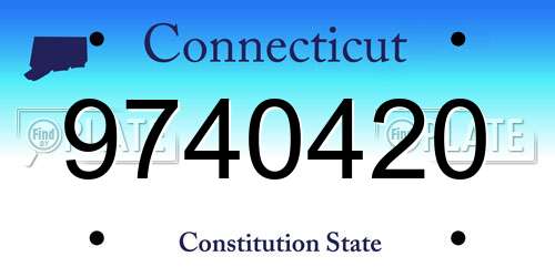 9740420 Connecticut License Plate
