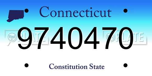 9740470 Connecticut License Plate