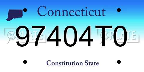 97404T0 Connecticut License Plate
