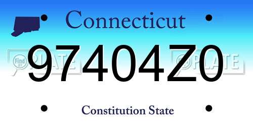 97404Z0 Connecticut License Plate
