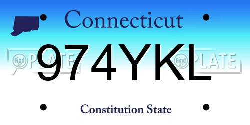 974YKL Connecticut License Plate
